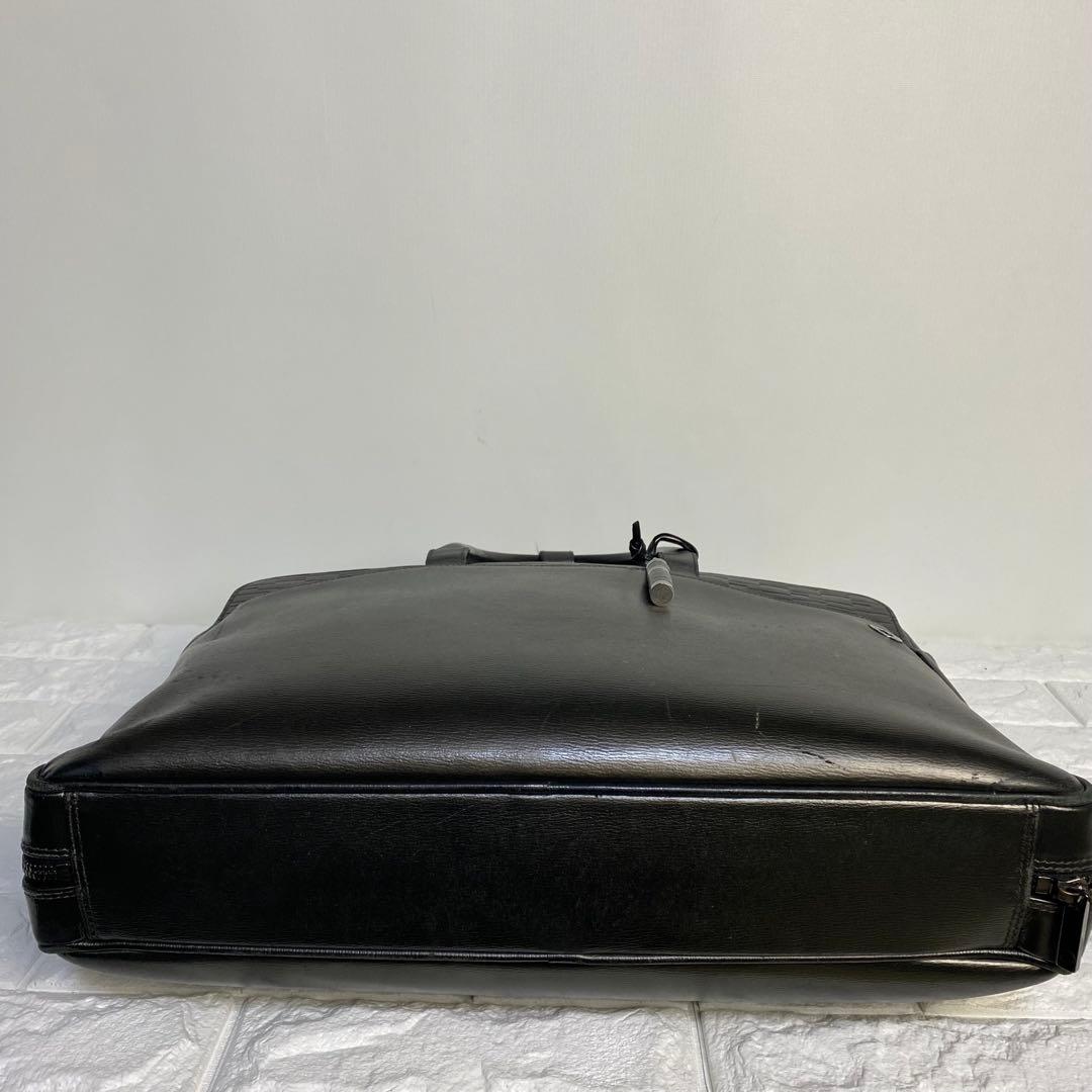 モンブラン　ビジネスバッグ　オールレザー　ロゴ　ダークグレー　MB09296