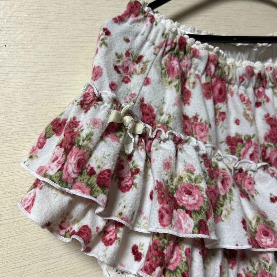 LI Z LISA フラワープリント フリルミニスカート