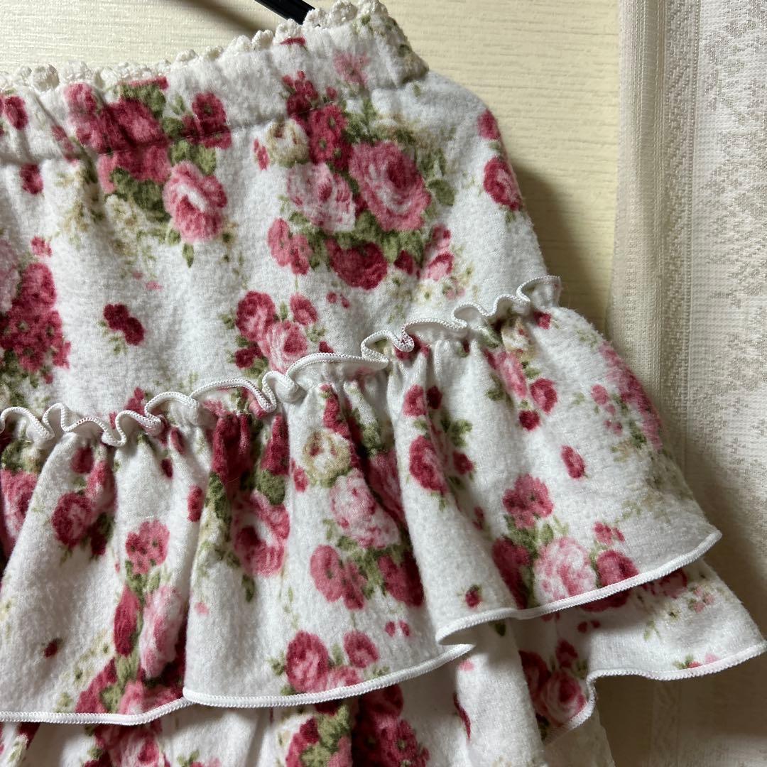 LI Z LISA フラワープリント フリルミニスカート