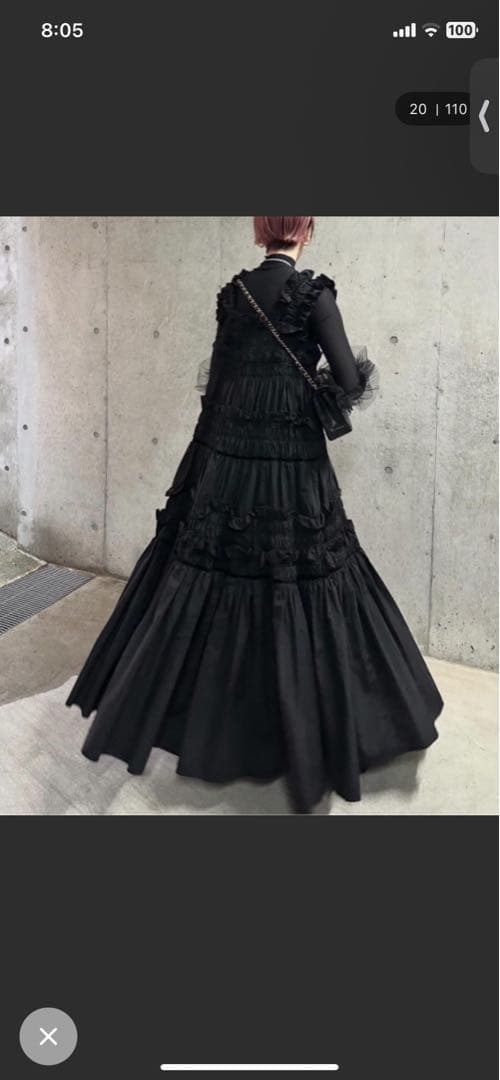 PERNA ギャザーキャミワンピース L