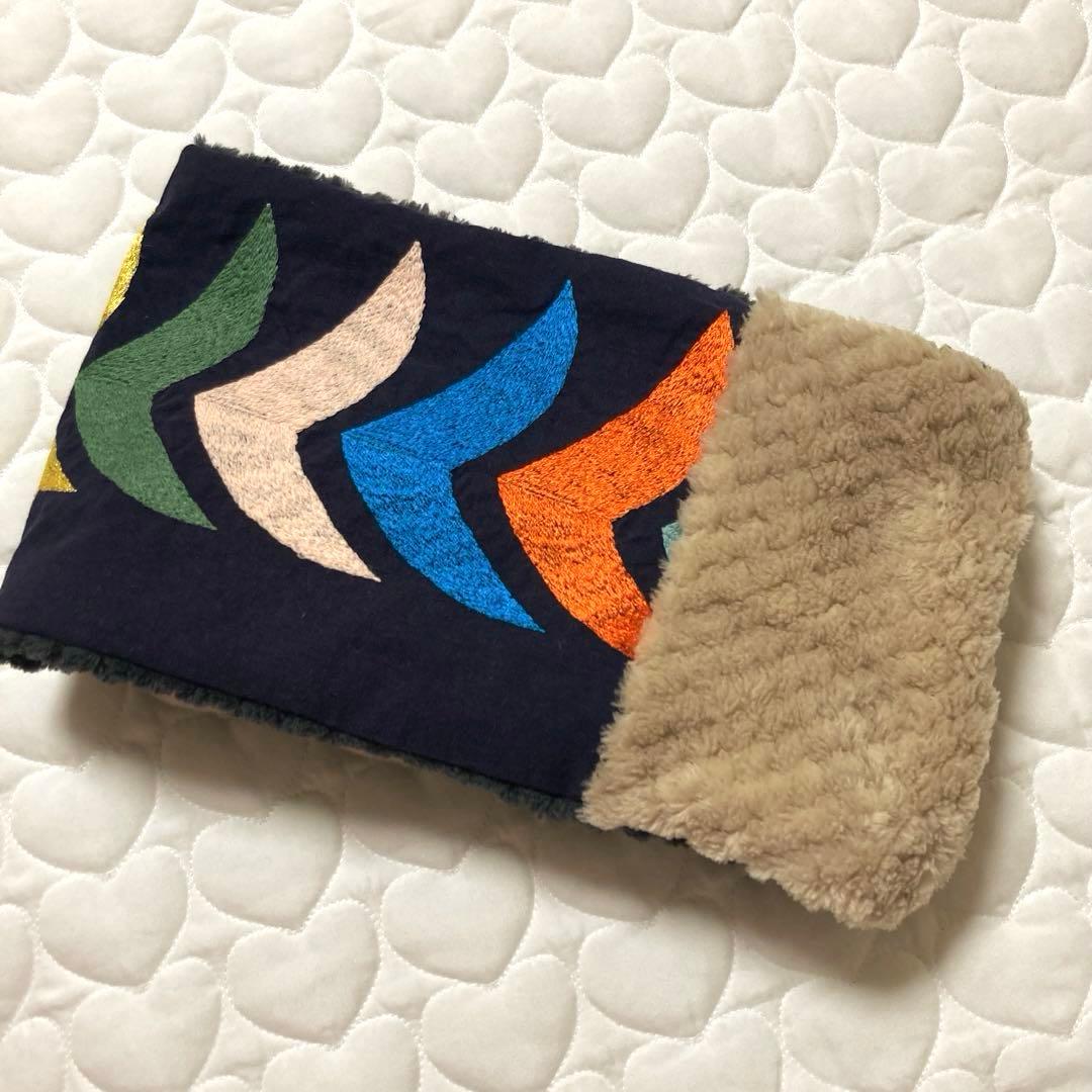 【レア生地】752 ひねりスヌード ネックウォーマー bird★ネイビー★