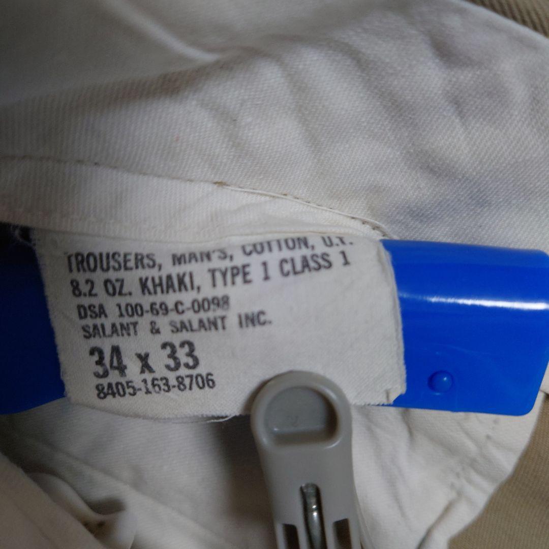 60s US ARMY チノトラウザーズ ジッパーフライ 表記(34x33)