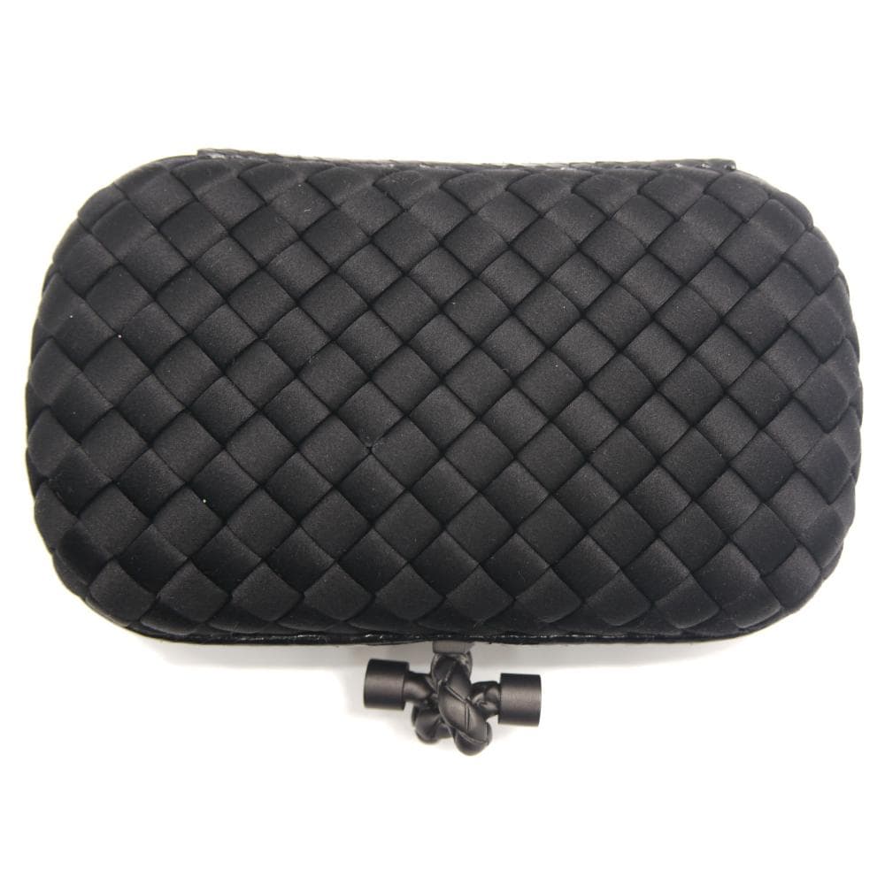 ボッテガヴェネタ イントレチャート サテン レザー クラッチバッグ Y04790