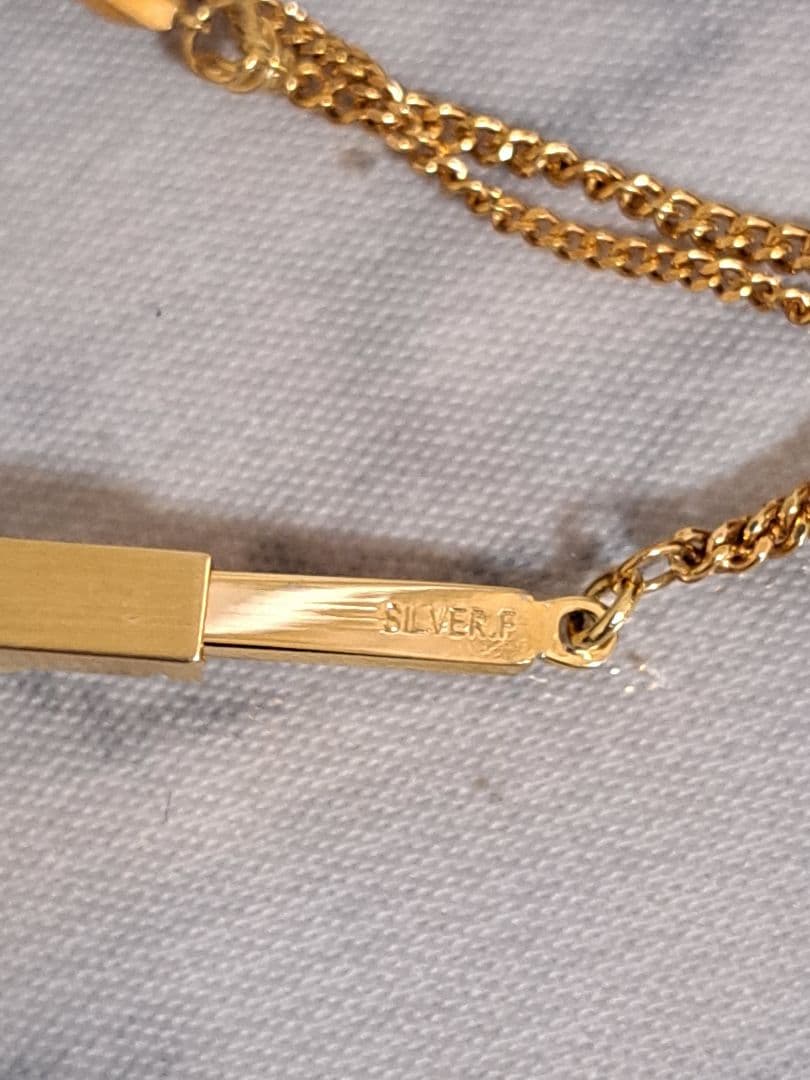 【Lion Star】ゴールド ネクタイピン チェーン付き スライド式 刻印