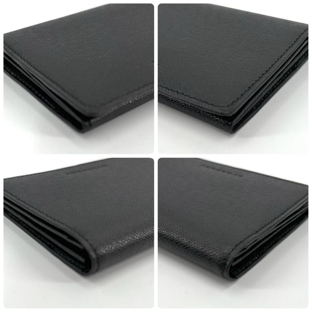 未使用級 BURBERRY バーバリー カードケース 名刺入れ ブラック レザー