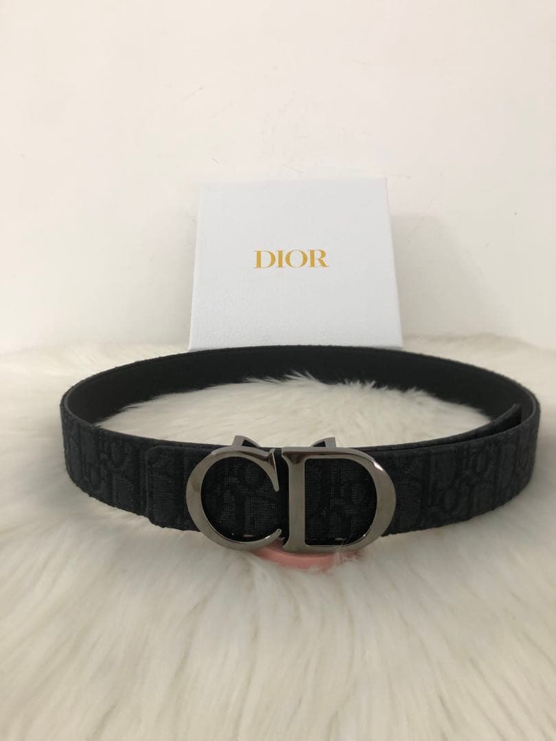 Dior ディオール　ブラック　ベルト　シルバーＣＤ　美品　高級感
