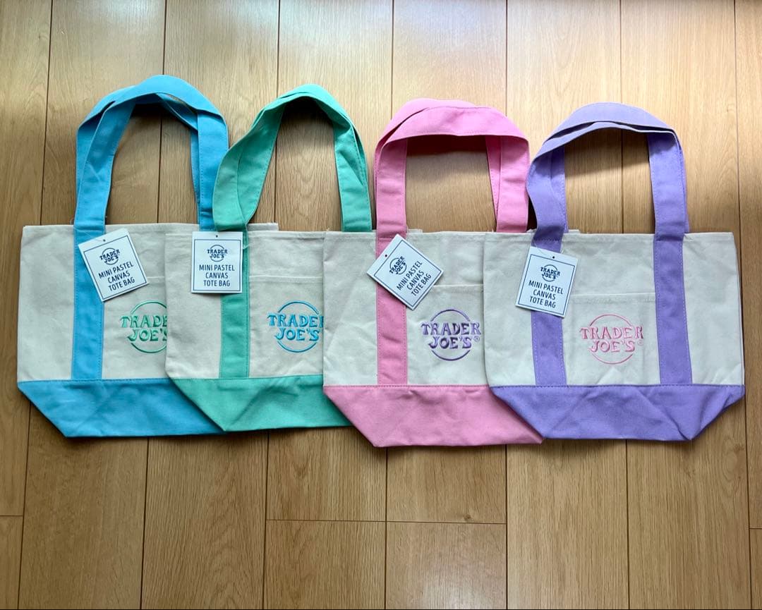 TRADER JOE'Sトレーダージョーズ パステル ミニトートバッグ 4色