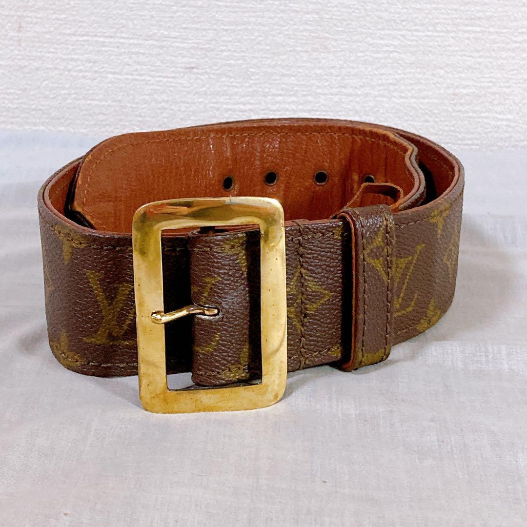 681 ルイヴィトン モノグラム　ベルト　レディース　ゴールド金具