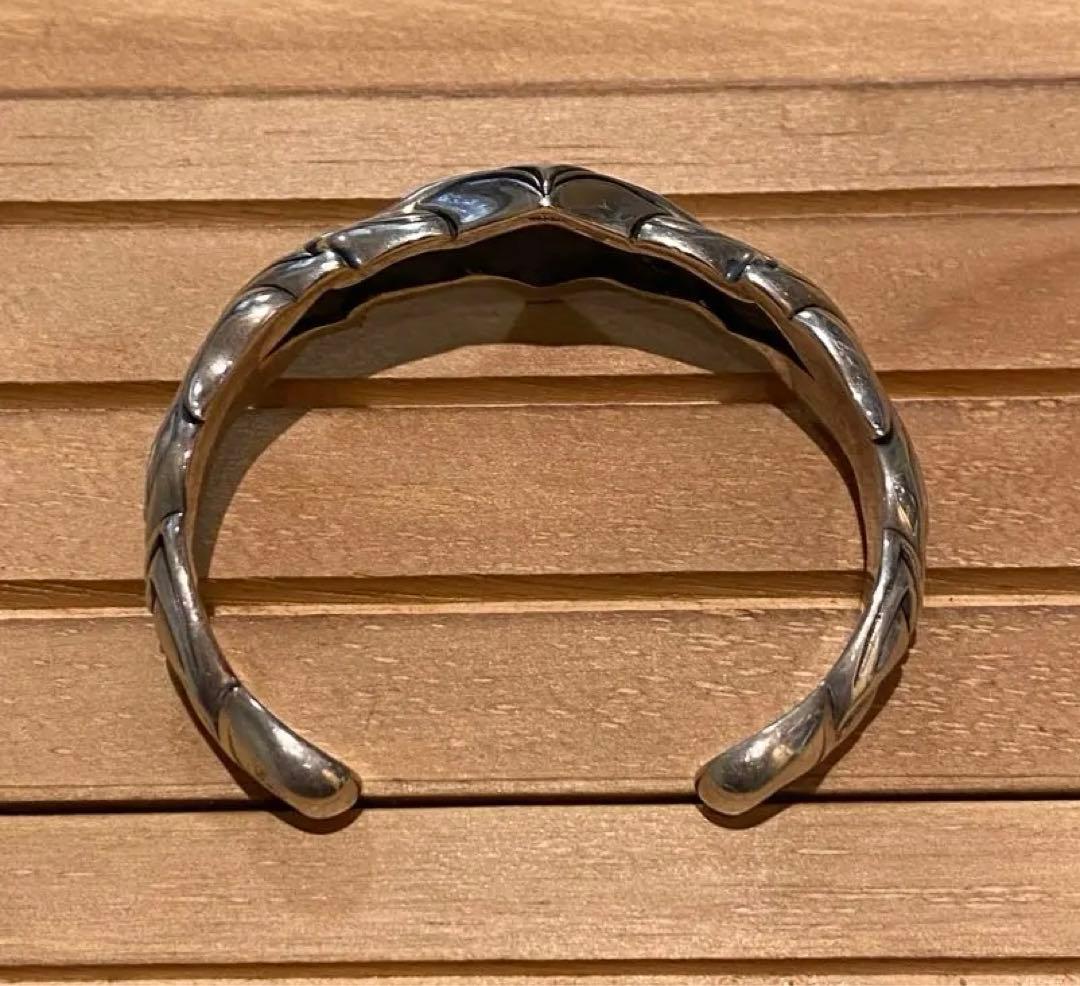 重厚シルバーバングル インディアンメキシカンジュエリー好きにもユニセックス