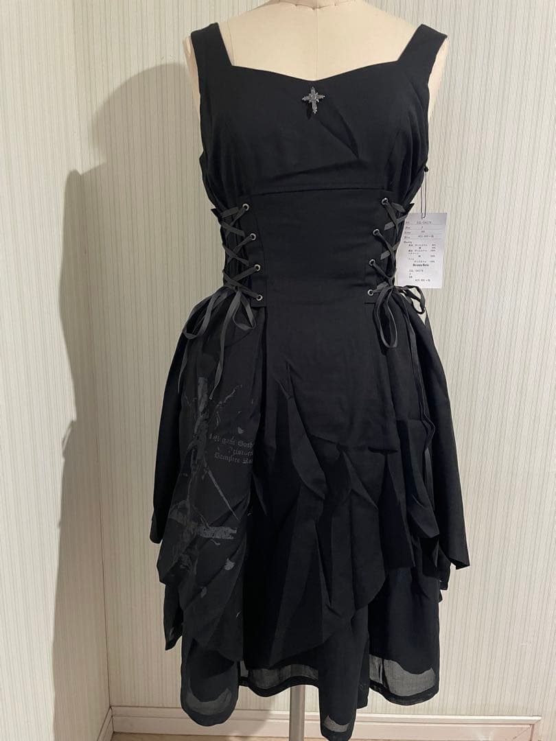 モワメームモワティエ　フォールクロスプリントロングジャンパースカート　新品