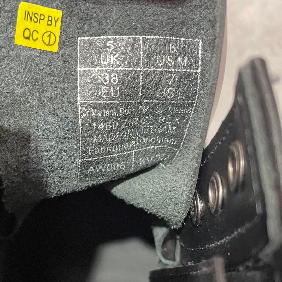 【超美品】ドクターマーチン1460 ZIPホワイトステッチ 8 ホール 24cm