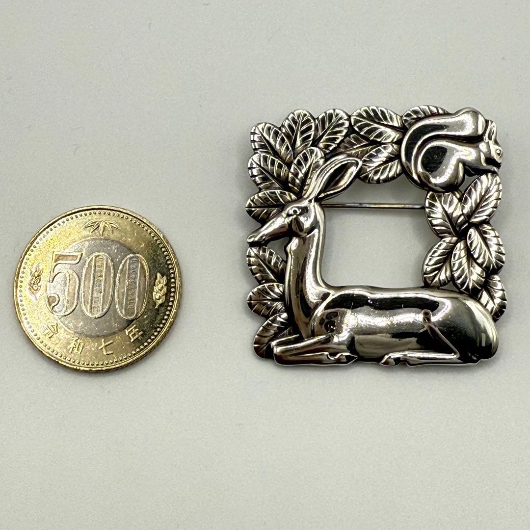 希少 ジョージジェンセン 318 ブローチ 鹿とリス ヴィンテージ