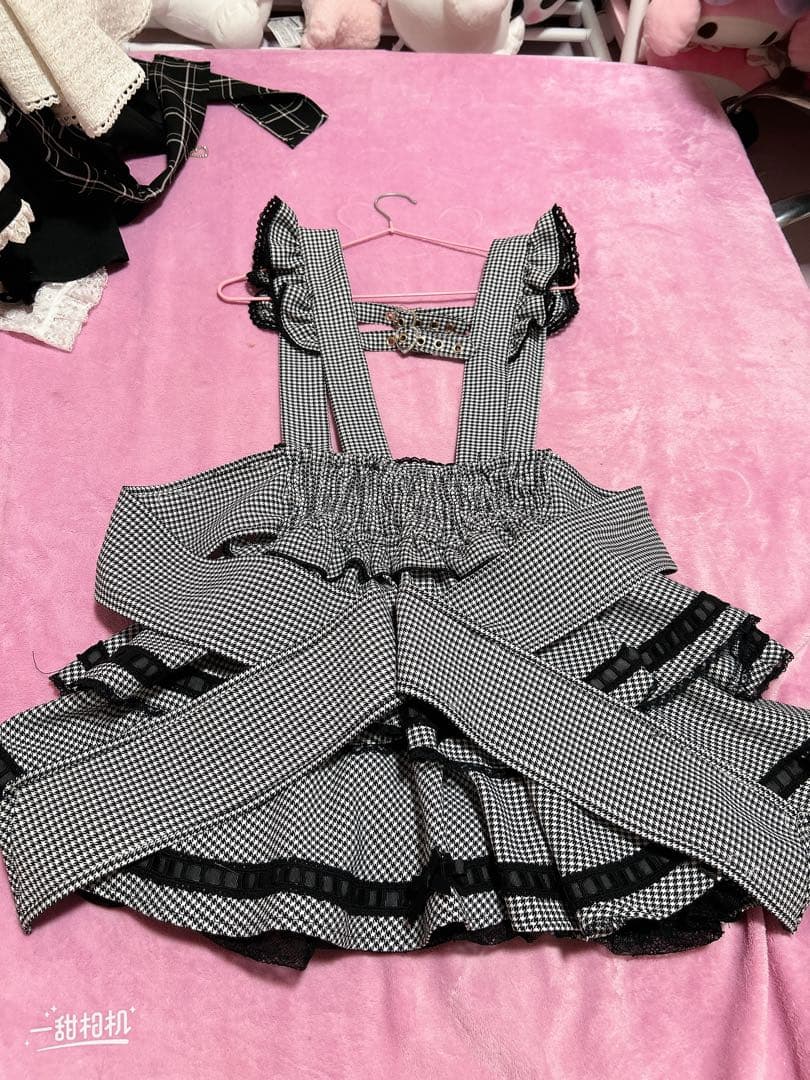 LIZLISAはしごリボンチェックティアードスカパン