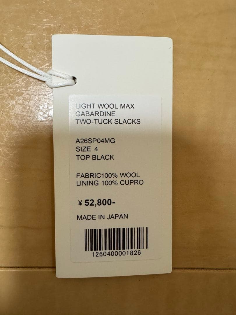 K*R様 LIGHT WOOL MAX GABARDINE TWO-TUCK S