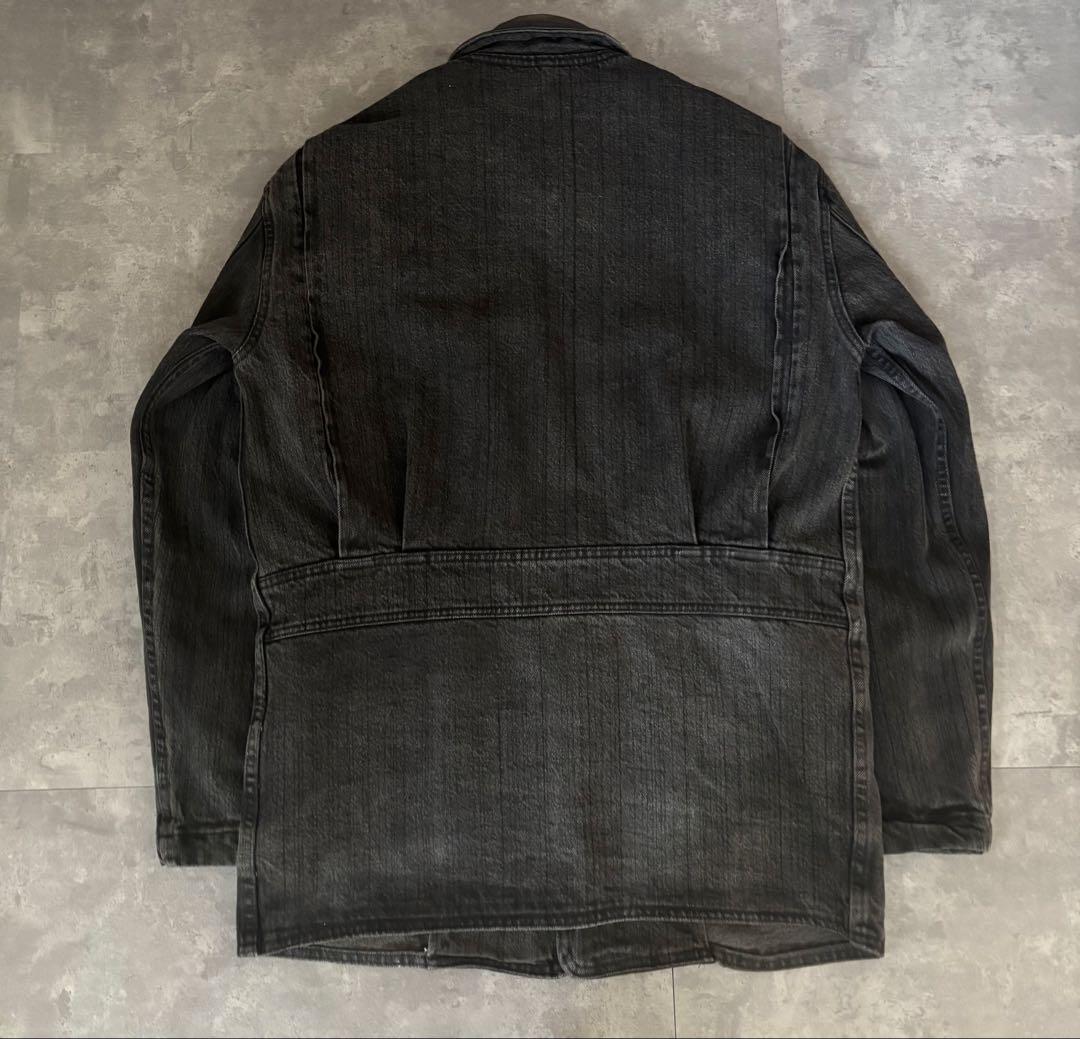 Woolrich 襟レザー ブラックデニム ウールリッチ　BLACK USA製