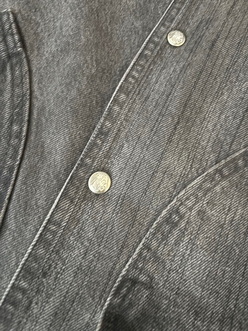 Woolrich 襟レザー ブラックデニム ウールリッチ　BLACK USA製