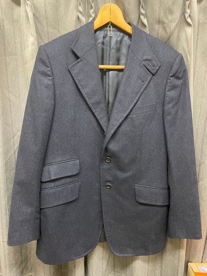 美品 DUNHILL ウールテーラードジャケット 3つボタン ネイビー ダンヒル