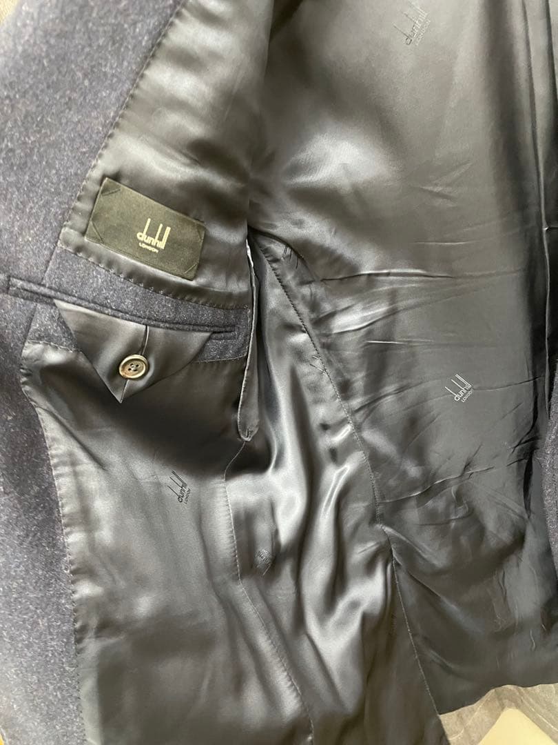 美品 DUNHILL ウールテーラードジャケット 3つボタン ネイビー ダンヒル