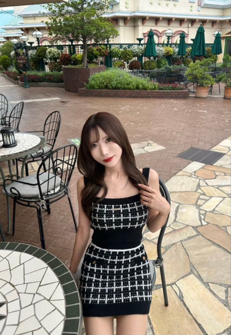 Kerry ツイードチェックニットセットアップ