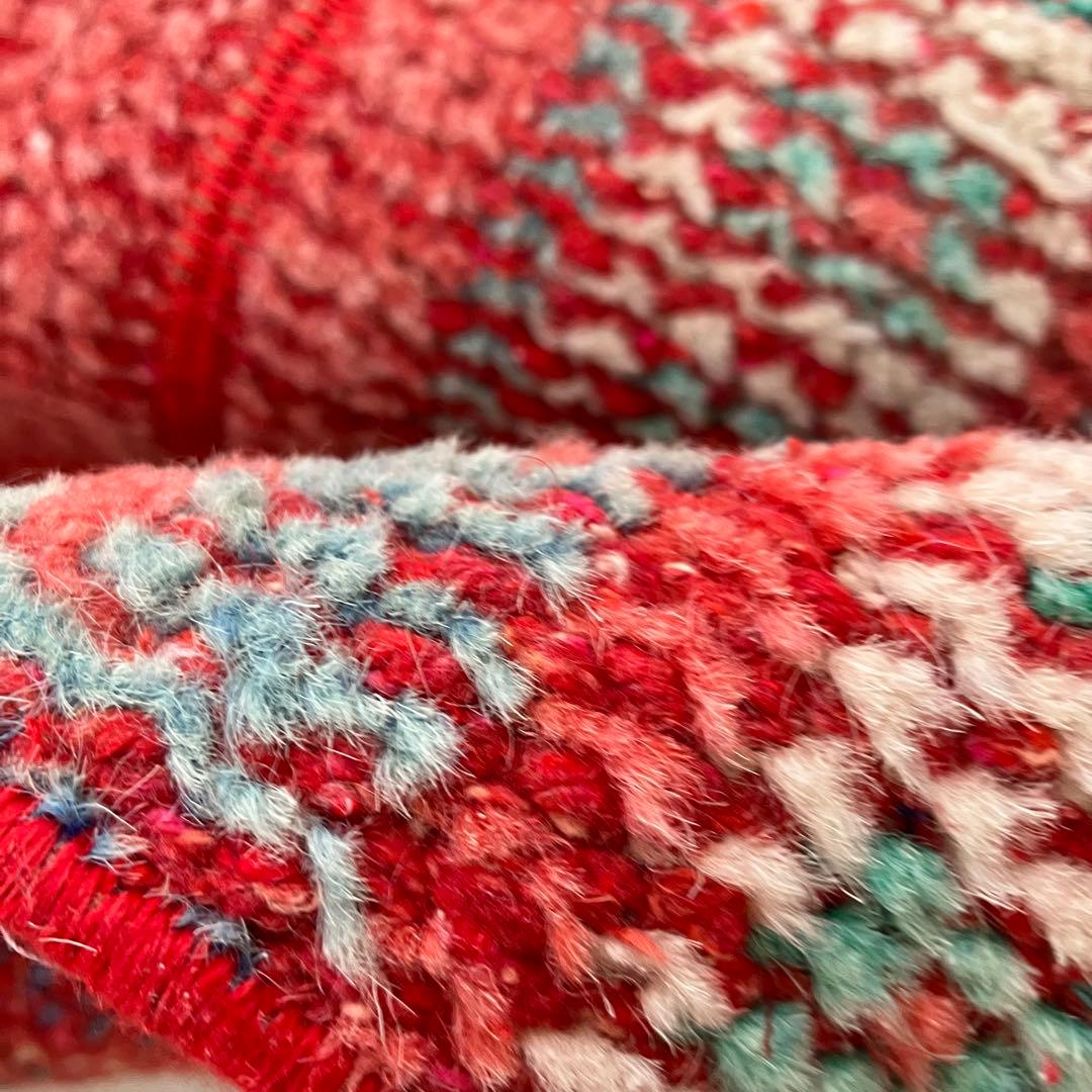 超ロング✳︎56×273 ストロベリーレッド　パッチワーク　トルコヴィンテージラグ