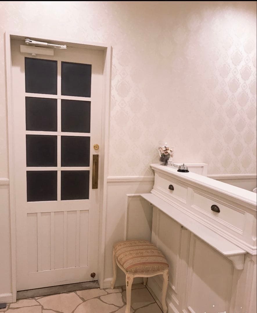 ホワイトカウンターテーブル 引き出し付き