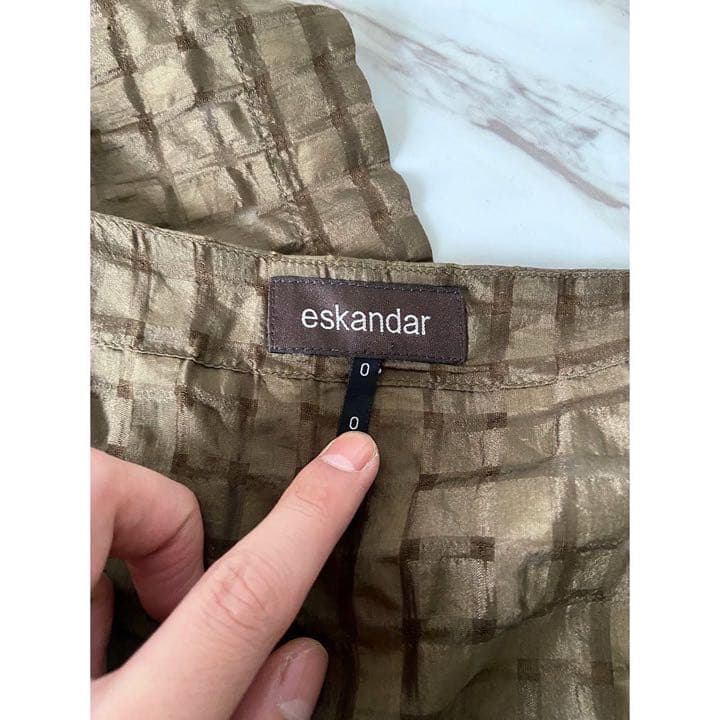 00s eskandar モモンガシルエット シルク100% HAORI シャツ