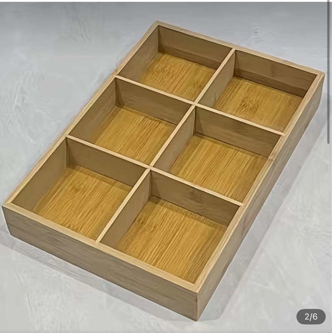 竹製 6仕切りトレー 食器盛り付け用 松花