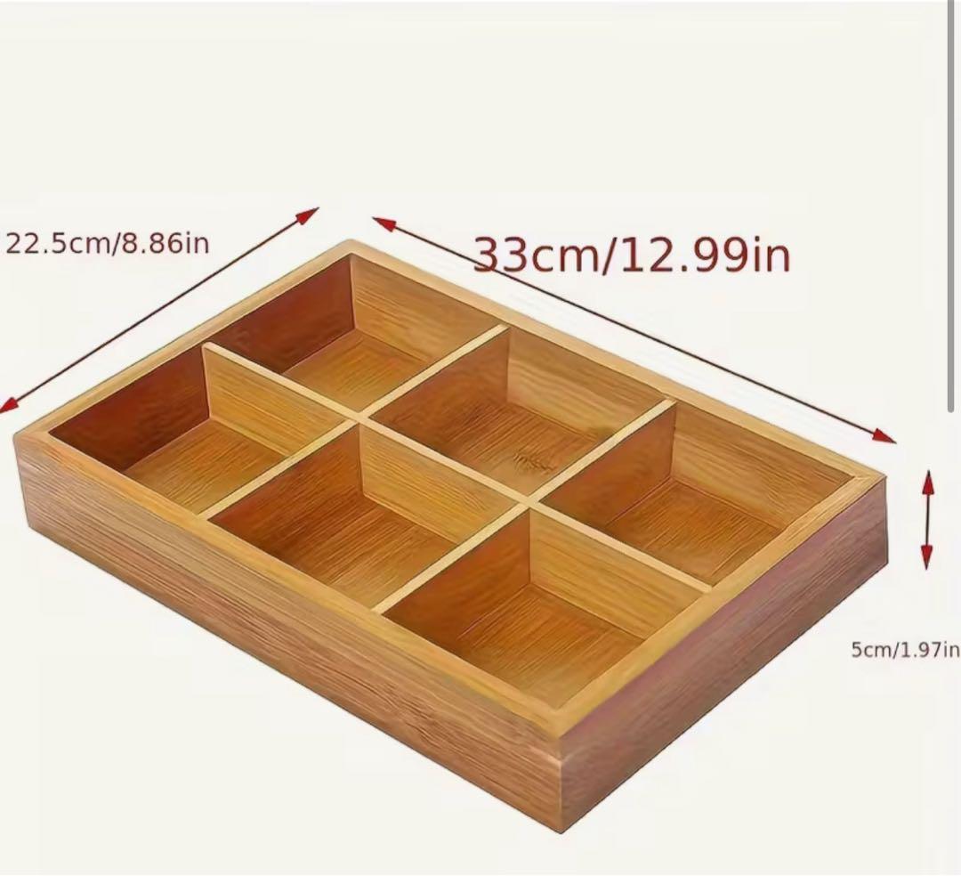 竹製 6仕切りトレー 食器盛り付け用 松花