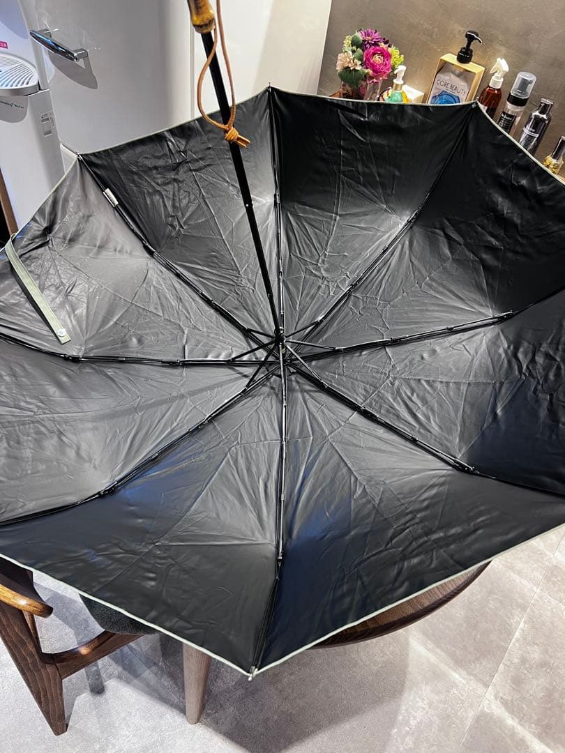 untule 完全遮光100% 3段EASY 折りたたみ日傘55cmオリーブ