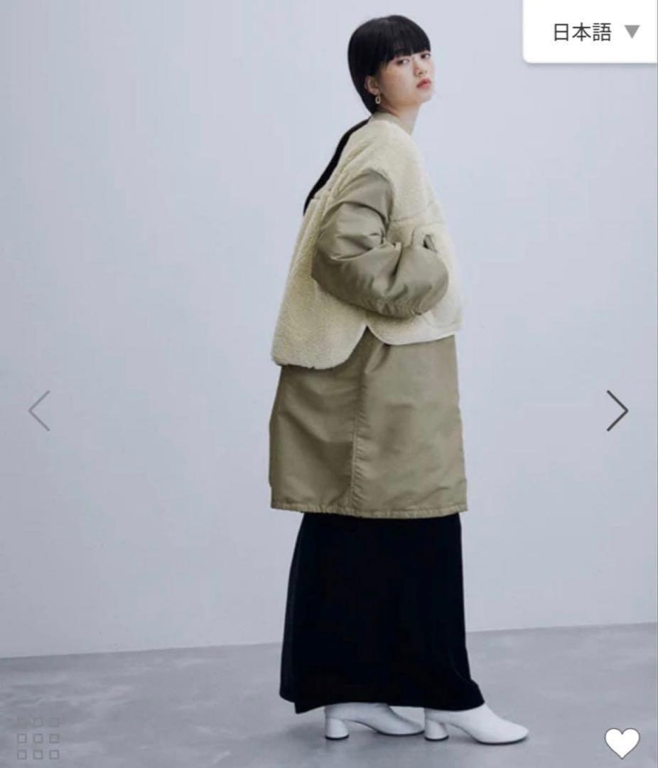 アダムエロペ 【サステナブル】MA-1ボアリバーシブルコート　川口春奈着用