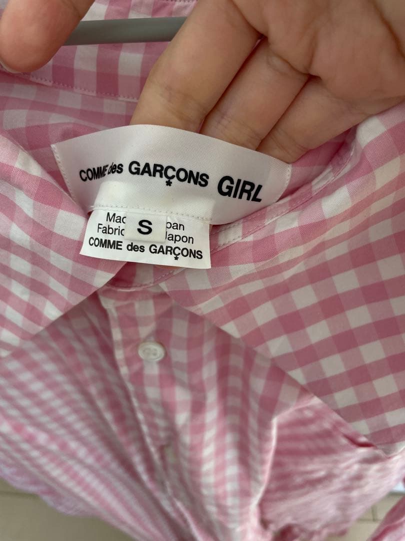 COMME des GARÇONS GIRL ピンクチェックシャツ S