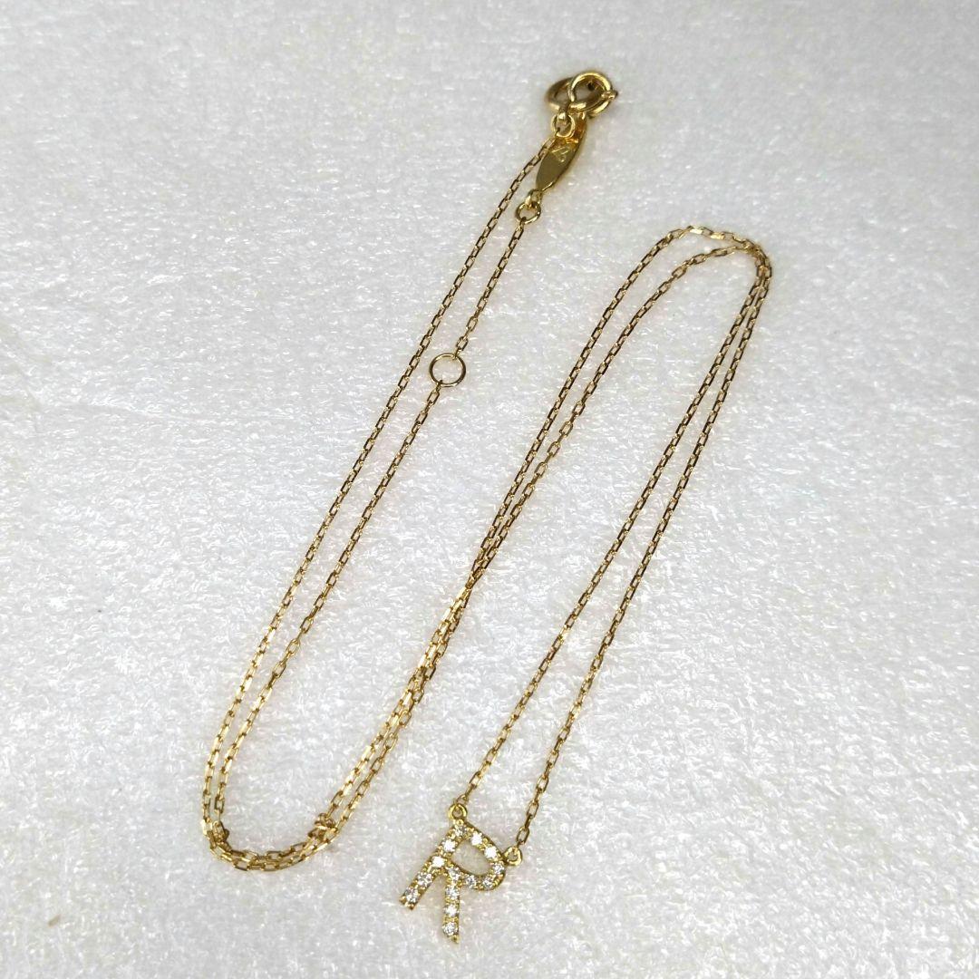 AHKAH 18K ダイヤモンドネックレス イニシャルR