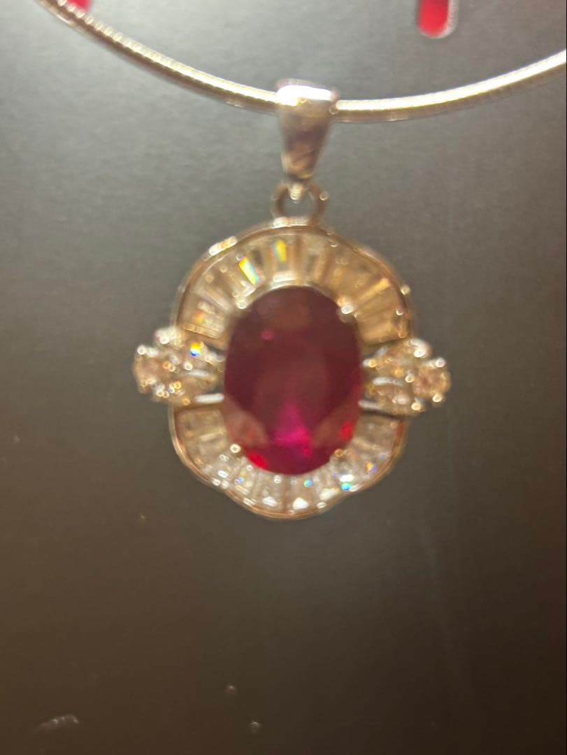 t*a様 天然ルビーサファイアエメラルドリング＆ネックレスセット　サイズ限定16