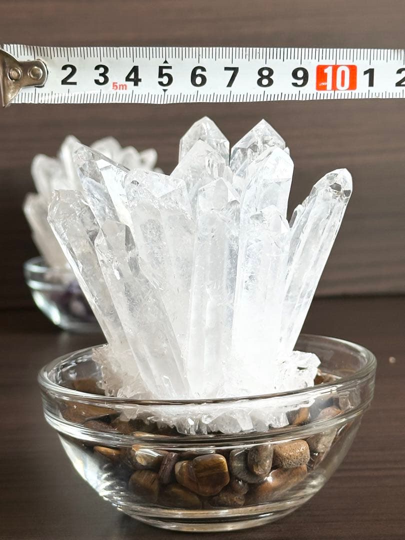 水晶クラスター2点セット(画像に写る物全てセット)撮影のため開封【新品未使用品】