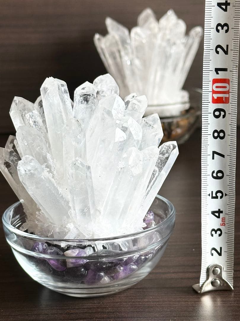 水晶クラスター2点セット(画像に写る物全てセット)撮影のため開封【新品未使用品】