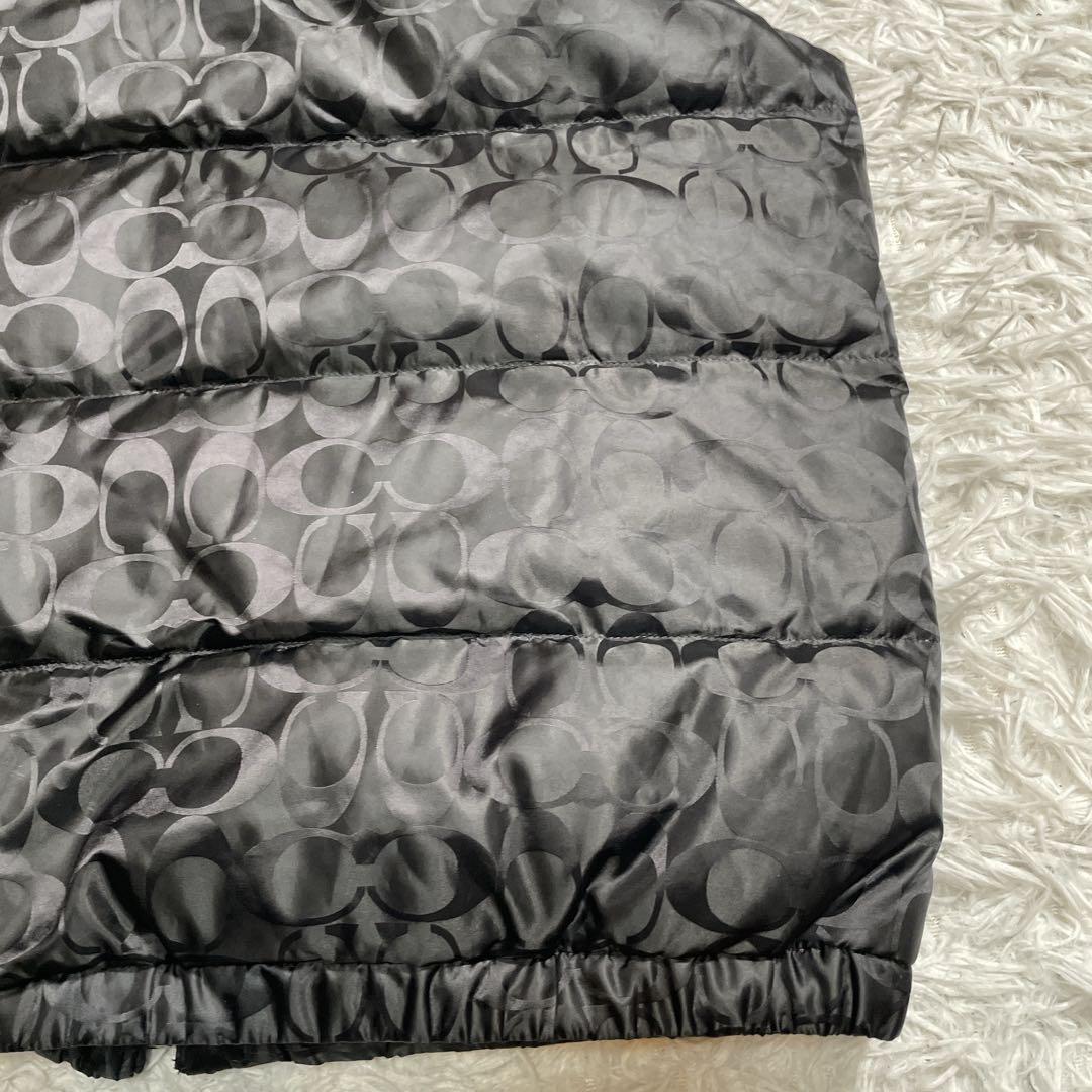 極美品　coach シグネチャー　ダウンベスト　ブラック　黒　L