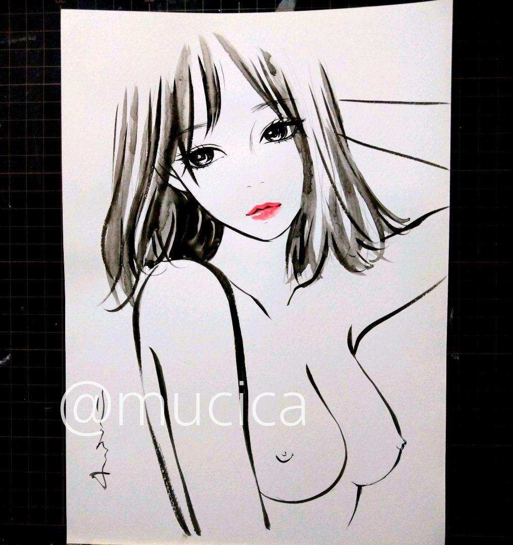 25824B 肉筆原画　ヌード　裸婦画　水彩画　美人画