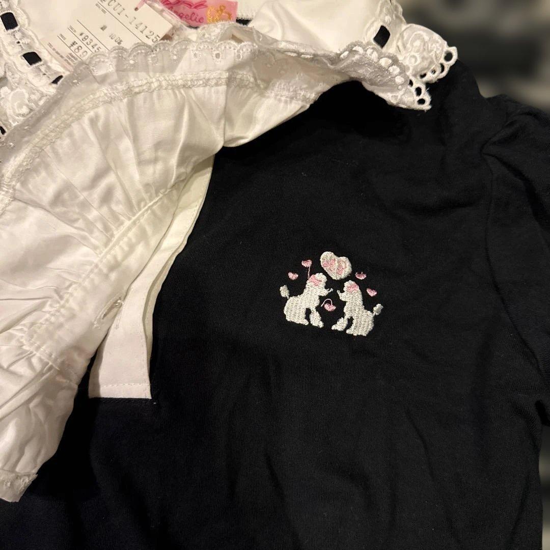 キャンディちゃん刺繍ジャボ付カットソー　白黒