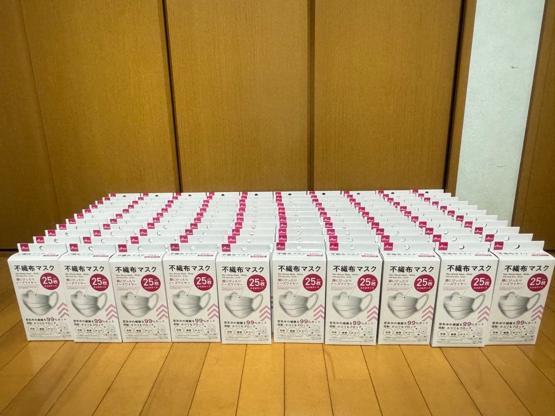 【24時間以内発送】不織布マスク 25枚入り小さめ110箱