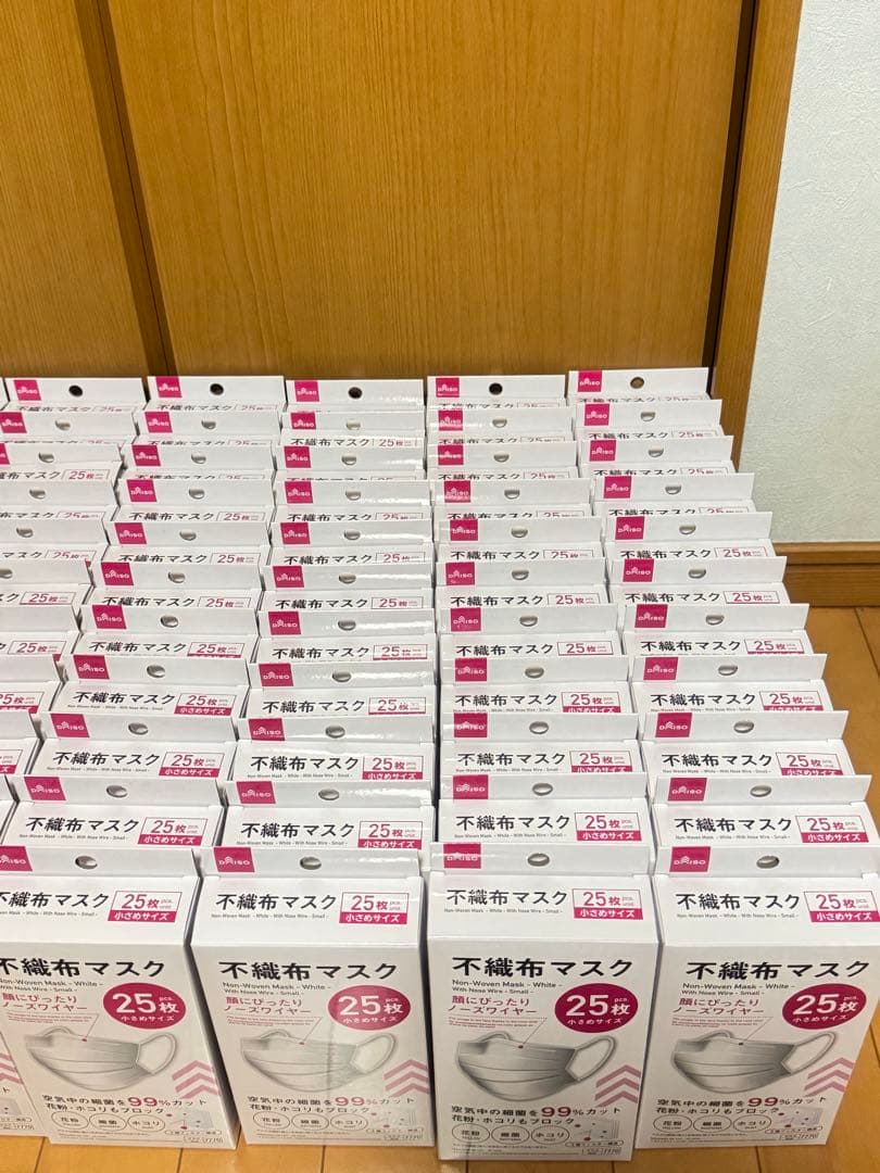 【24時間以内発送】不織布マスク 25枚入り小さめ110箱