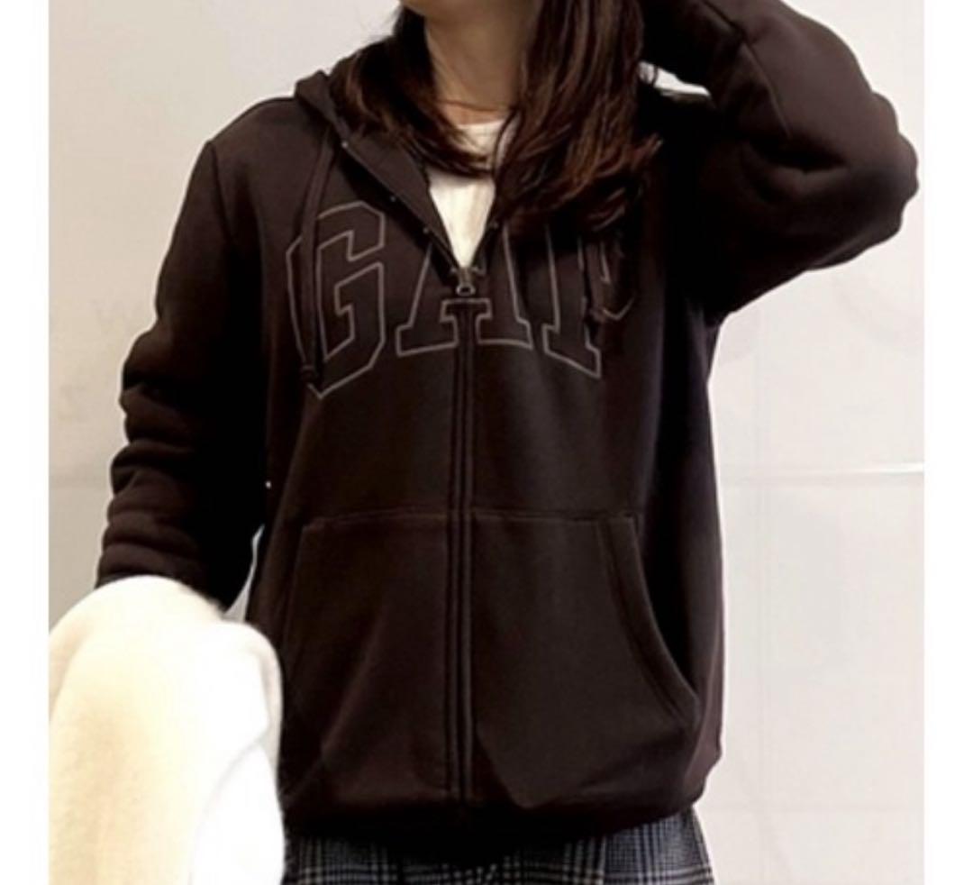 GAPロゴ 裏ボア ジップアップパーカー