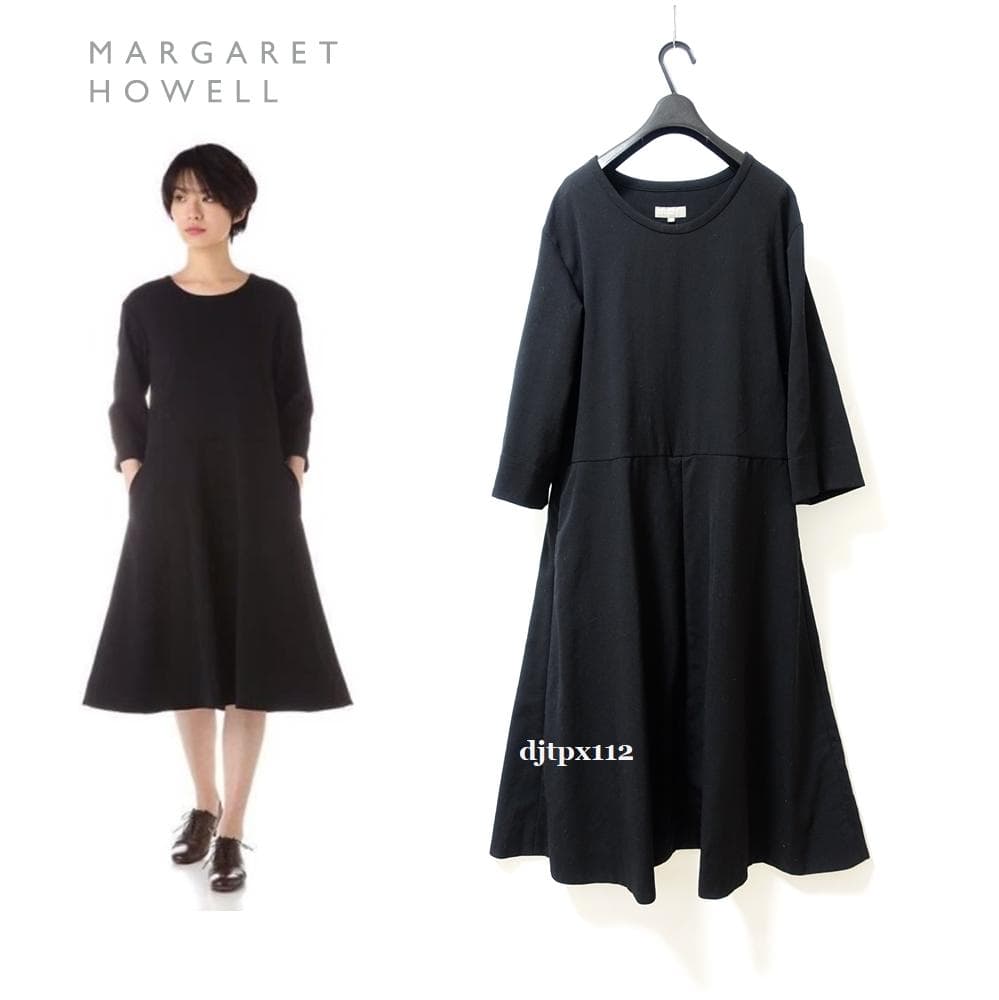 mitoma極美品*マーガレットハウエル *ソフトウール 定番フレアドレス