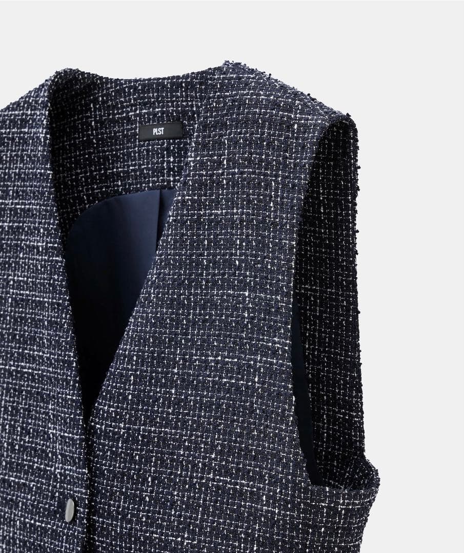 k.ake様】PLST ツイードペプラムジレ ベスト ツイード Ｍ　完売