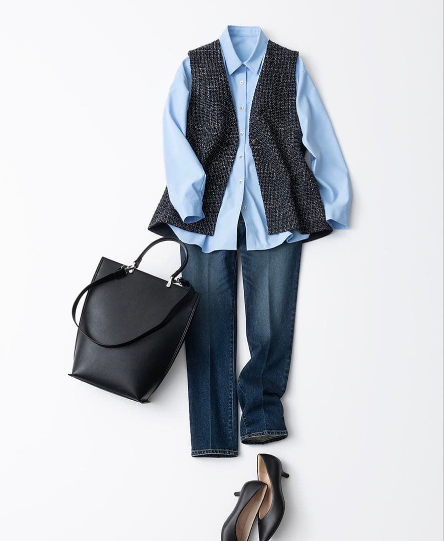 k.ake様】PLST ツイードペプラムジレ ベスト ツイード Ｍ　完売