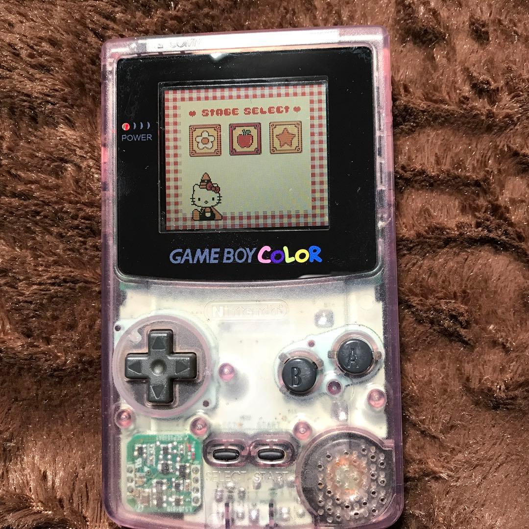 任天堂ゲームボーイカラーのクリアーパプルガラス製スクリーンレンズ 偏光板交換