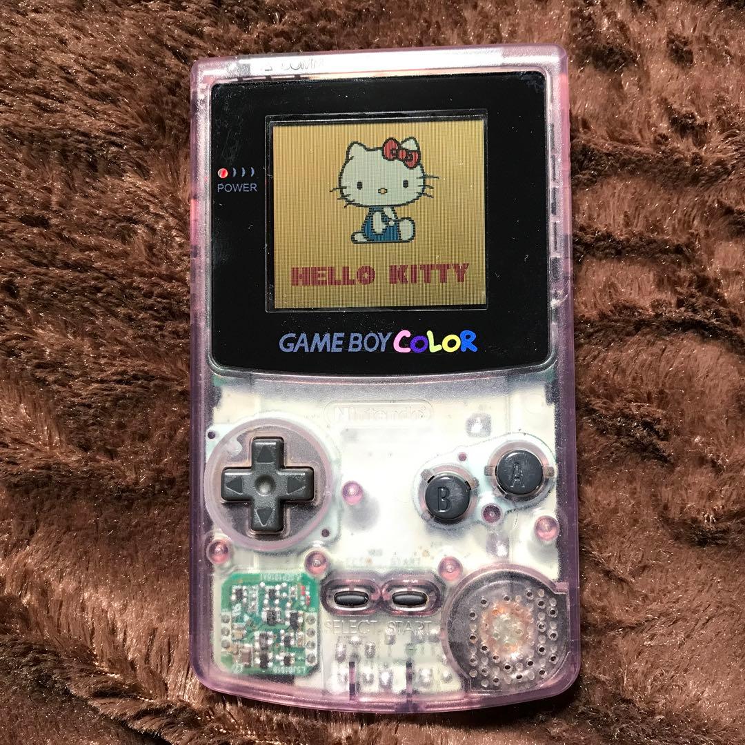 任天堂ゲームボーイカラーのクリアーパプルガラス製スクリーンレンズ 偏光板交換