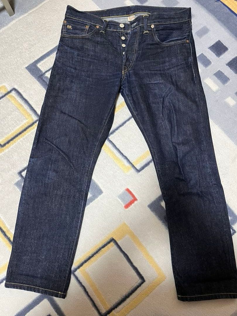 ダブルアールエル スリムフィット セルビッチ デニム