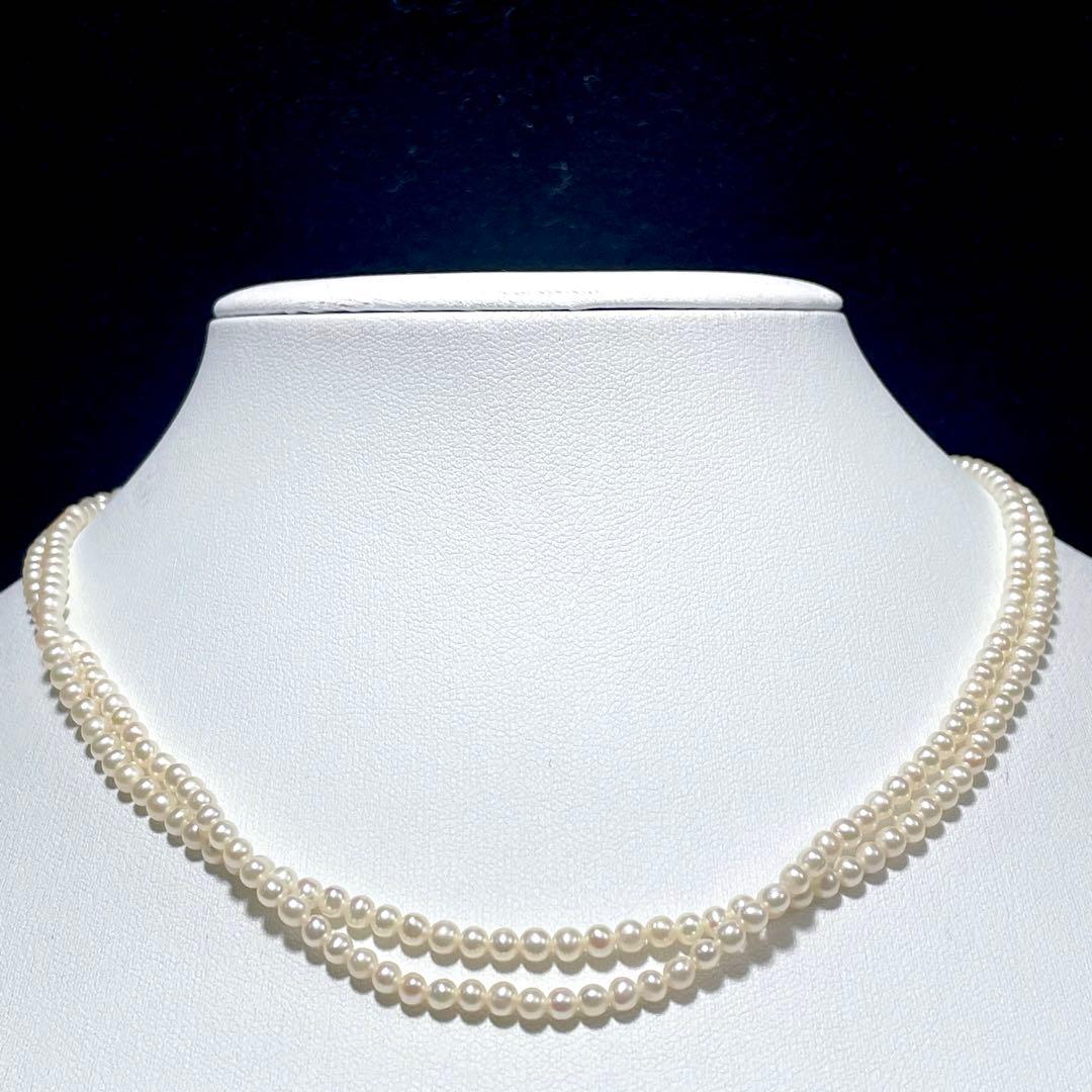 希少サイズ✨️ あこや真珠 パール ネックレス 約3mm 本真珠 2連 ベビー