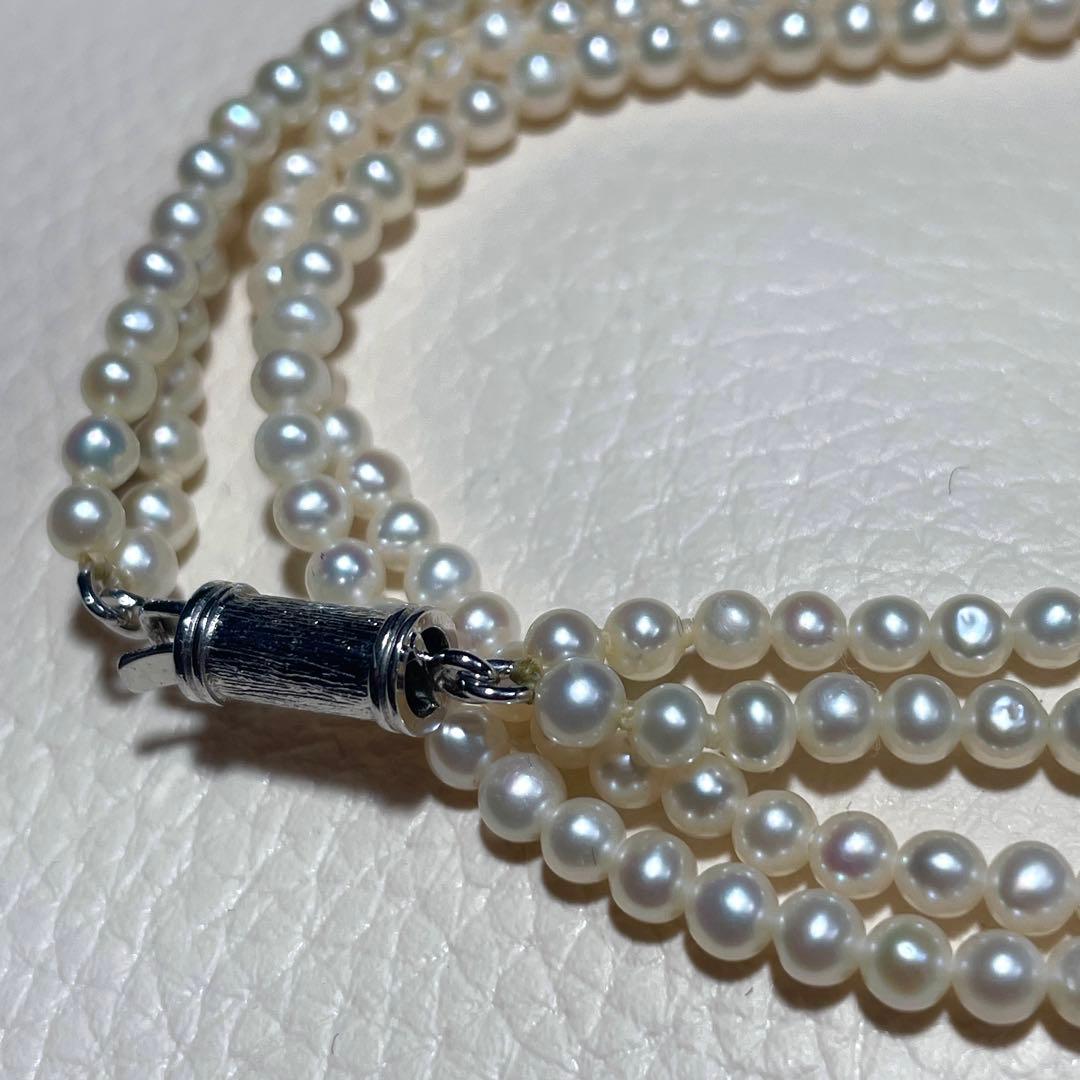 希少サイズ✨️ あこや真珠 パール ネックレス 約3mm 本真珠 2連 ベビー