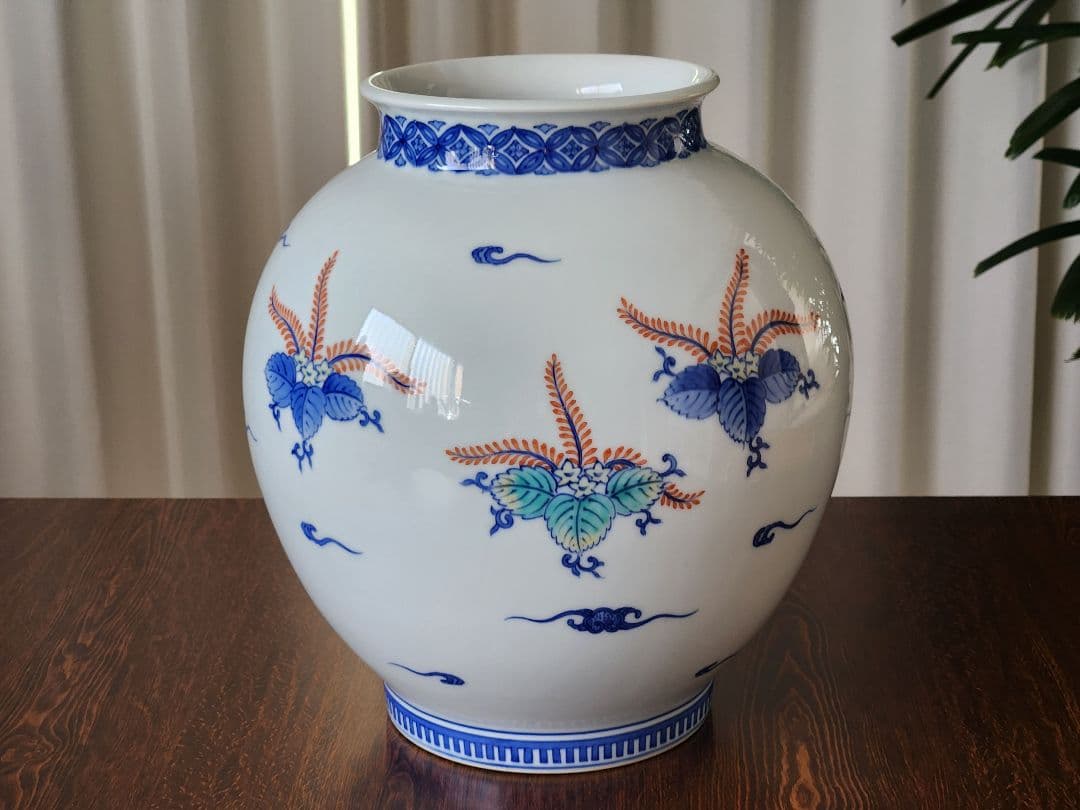 御庭焼　市川光春　伊万里焼　鍋島焼　有田焼　花瓶　フラワーベース